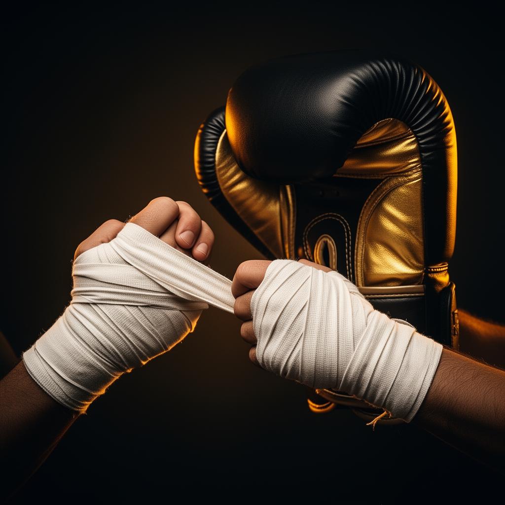 Hands being wrapped before gloves